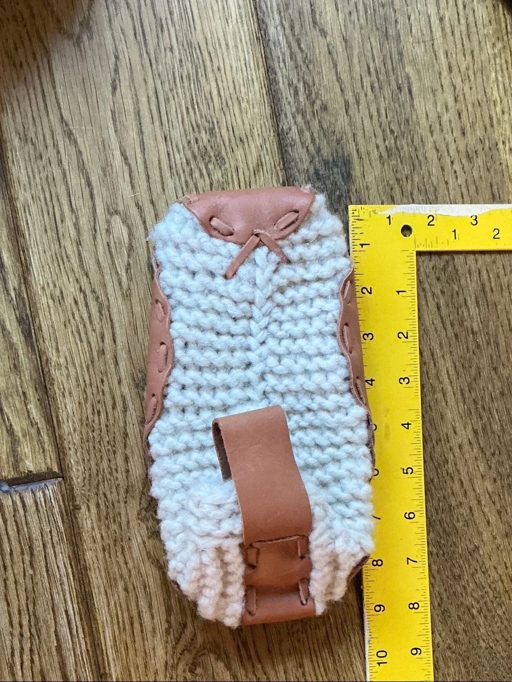 Kids Cozy Knit Slipper - Cream and Tan